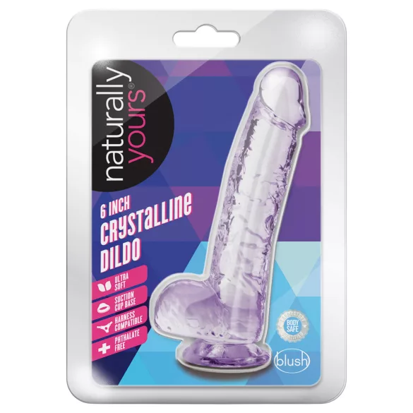 Blush Naturally Yours - kryształowy dildo (fioletowy)