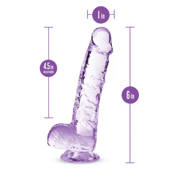 Blush Naturally Yours - kryształowy dildo (fioletowy)