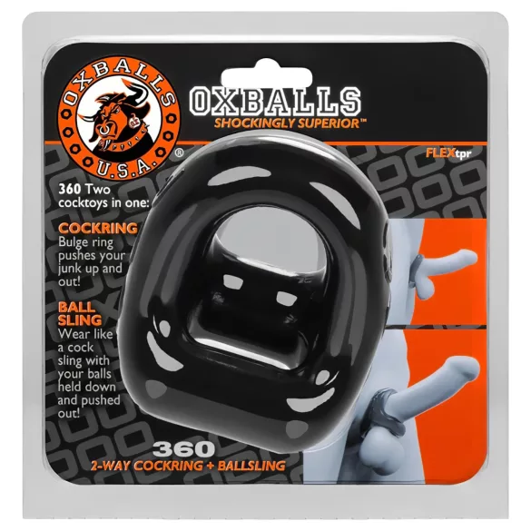 OXBALLS - pierścień na penisa i jądra - silikon - czarny