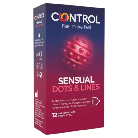 Control - prezerwatywy prążkowane i z wypustkami - 12 sztuk