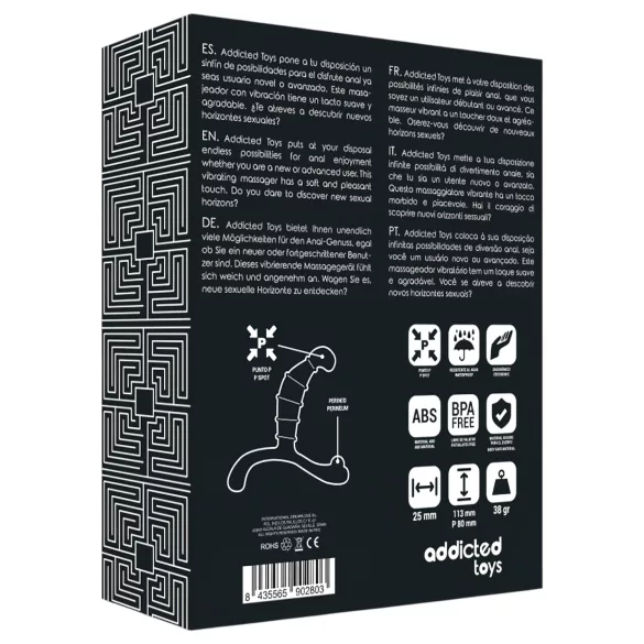 Addicted Toys - masażer prostaty i krocza (czarny) - 11,3 cm