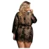 Subblime Queen Plus - szlafrok koronkowy z kompletem - czarny XL-2XL