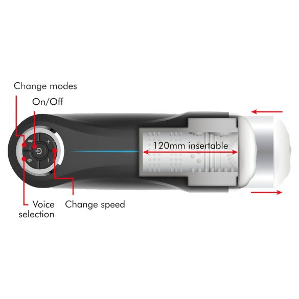 JamyJob - masturbator męski z ruchem góra-dół i wibracjami - czarny