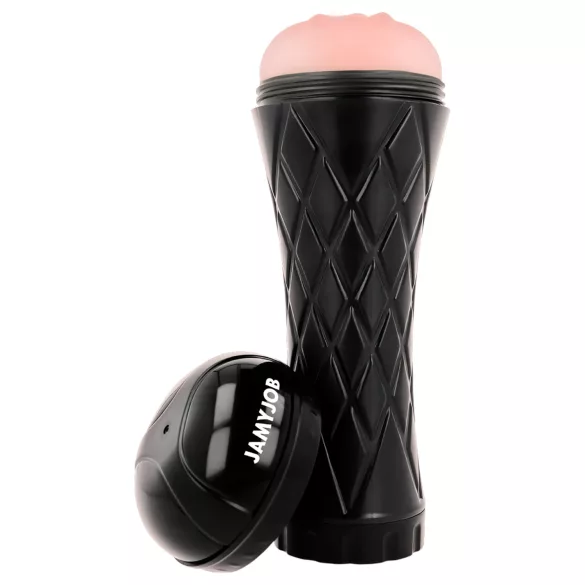 JamyJob - realistyczna sztuczna wagina w etui - czarna cielista