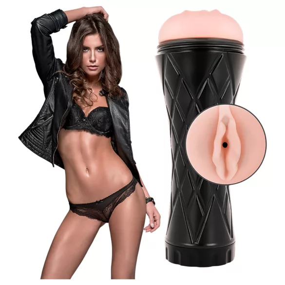 JamyJob - realistyczna sztuczna wagina w etui - czarna cielista