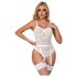 Subblime 954291 - Przezroczysty koronkowy body z łańcuszkiem - biały (L-XL)