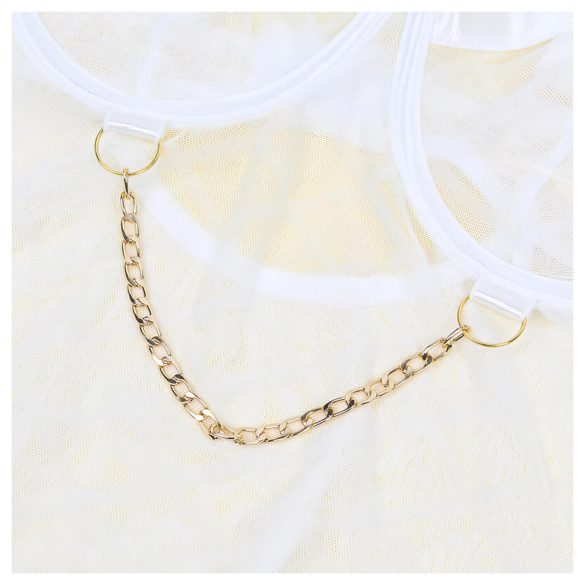 Subblime 954291 - body z łańcuszkami - przezroczysty - biały - L-XL