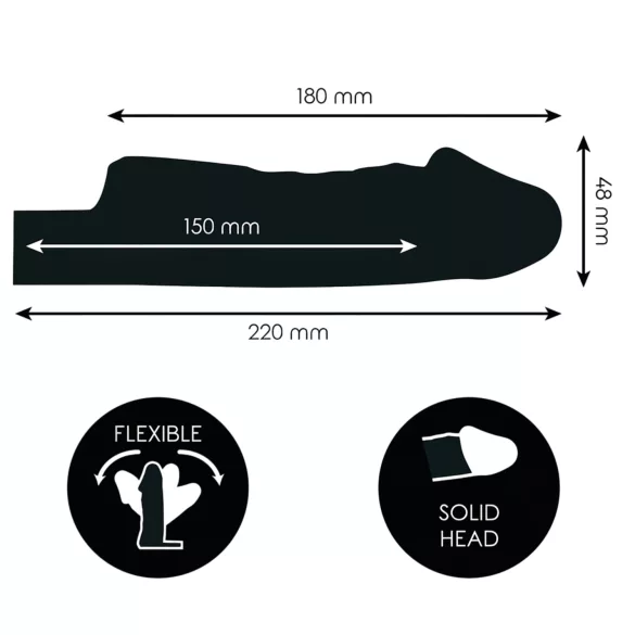 Addicted Toys - nakładka na penisa z pierścieniem na jądra - 27 cm