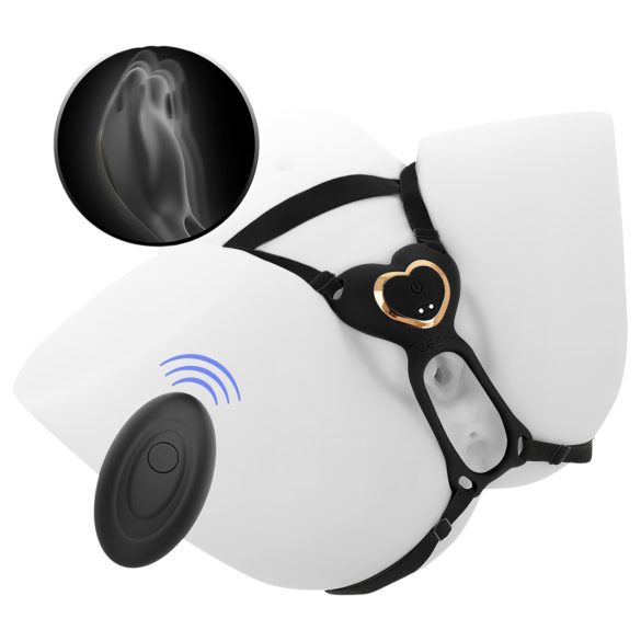 IBIZA - wibrator do łechtaczki z paskiem - czarny