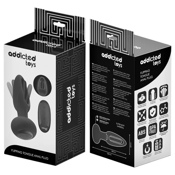 Addicted Toys - wibrator analny z ruchomym językiem - czarny