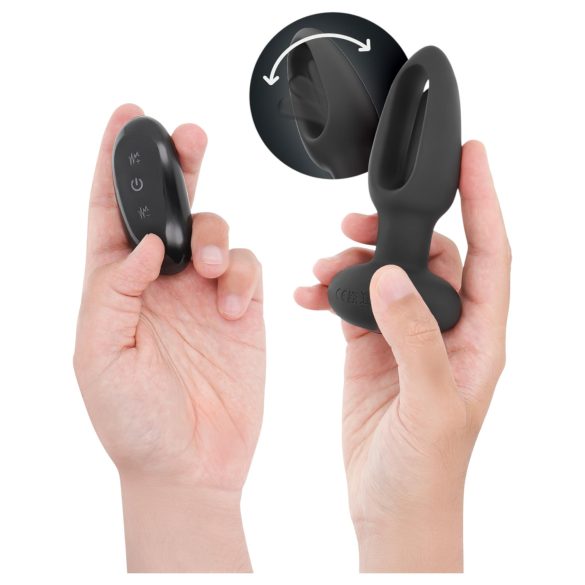 Addicted Toys - wibrator analny z ruchomym językiem - czarny