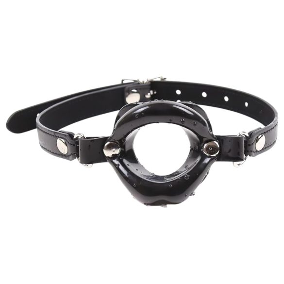 Latetobed - knebel do ust w kształcie ust - silikonowy - czarny