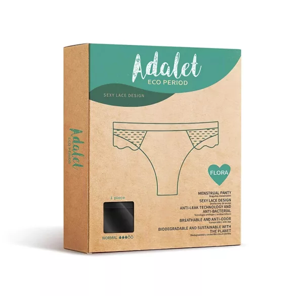 Adalet Flora - majtki menstruacyjne - czarne - L