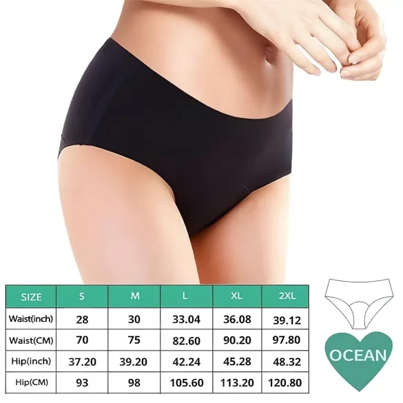 Adalet Ocean - majtki menstruacyjne - normalne chłonne - czarne