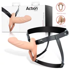 Action StrapOn S - strap-on z pustym dildo - naturalny kolor