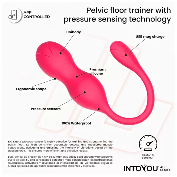 INTOYOU Kyra Pelvic - wibrująca kulka gejszy sterowana aplikacją (różowa)