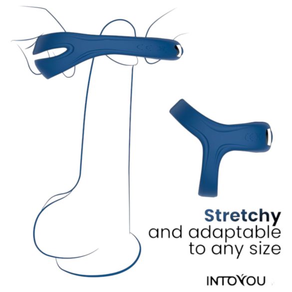 INTOYOU - inteligentny wibrujący pierścień na penisa i jądra (niebieski)