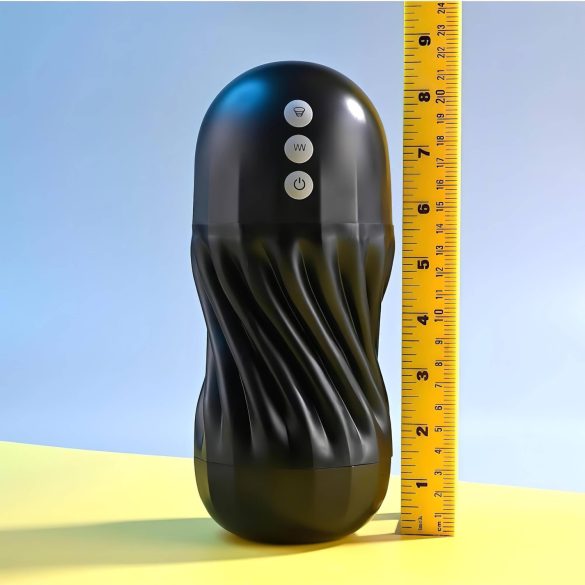 Playboy Solo Stroker - czarny akumulatorowy masturbator ssący