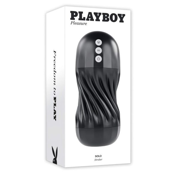 Playboy Solo Stroker - czarny akumulatorowy masturbator ssący