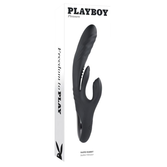 Playboy Rapid Rabbit - wibrator króliczek łechtaczkowy akumulatorowy - czarny