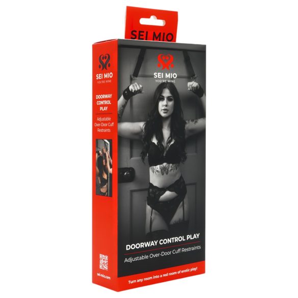 Sei Mio - zestaw do krępowania do drzwi - czarny