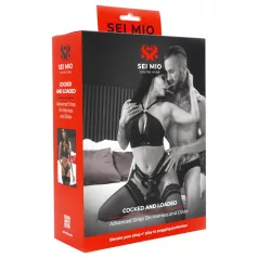 Sei Mio - dildo z uprzężą - 15 cm - czarny