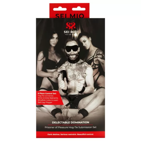Sei Mio - zestaw do bondage - 6 elementów - czarny