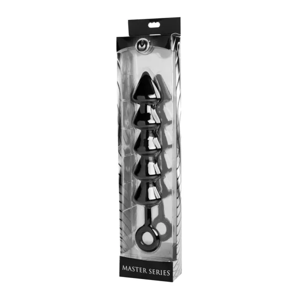 Spades - korek analny z perełkami - silikon czarny
