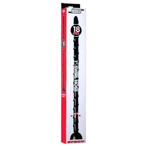 Hosed Swirl - cienki wąż analny - dildo analne - czarny - 18 cm