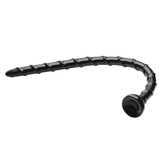 Hosed Swirl - cienki wąż analny - dildo analne - czarny - 18 cm