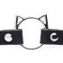 Master Series Kinky Kitty - obroża z kółkiem w kształcie głowy kota (czarna)