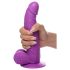 XR Brands POP - z przyssawką, dildo z jądrami - 19 cm (fioletowy)