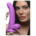 XR Brands POP - z przyssawką, dildo z jądrami - 19 cm (fioletowy)