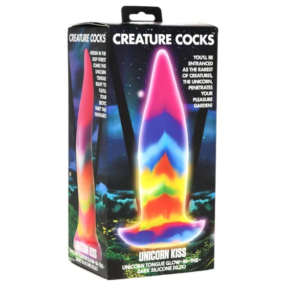 Creature Cocks - dildo z językiem - świecący silikon - 21 cm
