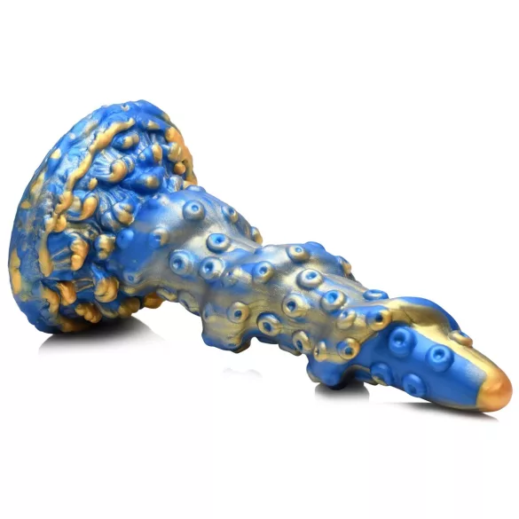 Creature Cocks Kraken - dildo spiralne ośmiornica - 21 cm - złoto-niebieski