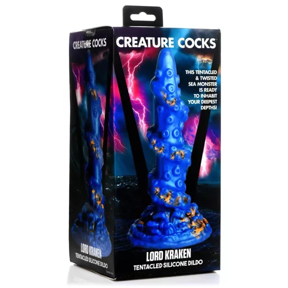 Creature Cocks Kraken - dildo spiralne ośmiornica - 21 cm - złoto-niebieski