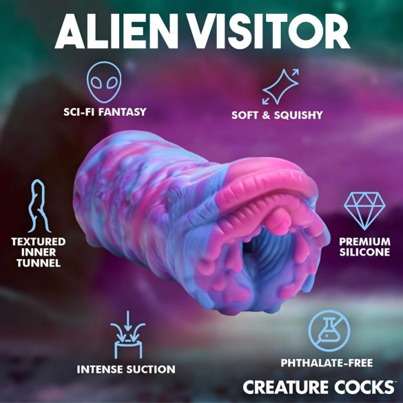Creature Cocks Cyclone - masturbator alien - silikonowy - fioletowo-różowy