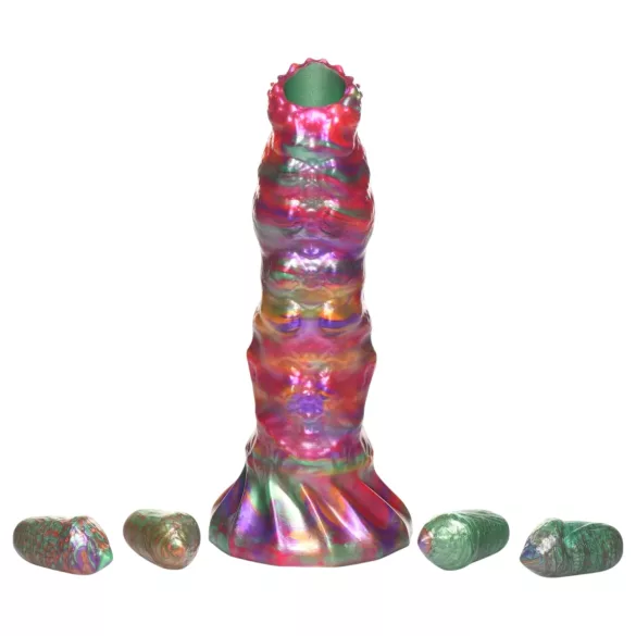 Creature Cocks Larva - dildo ovipozytor kosmita - silikon tęczowy