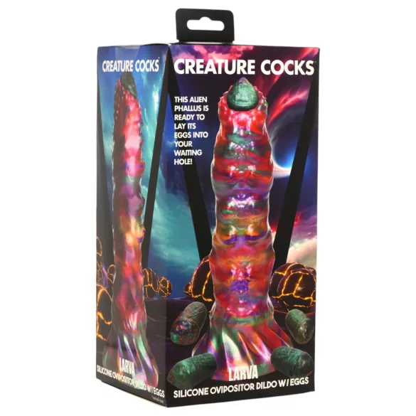 Creature Cocks Larva - dildo ovipozytor kosmita - silikon tęczowy