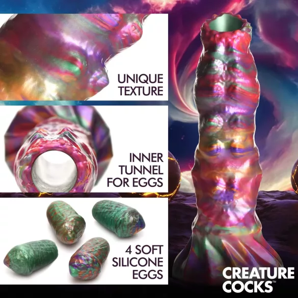 Creature Cocks Larva - dildo ovipozytor kosmita - silikon tęczowy