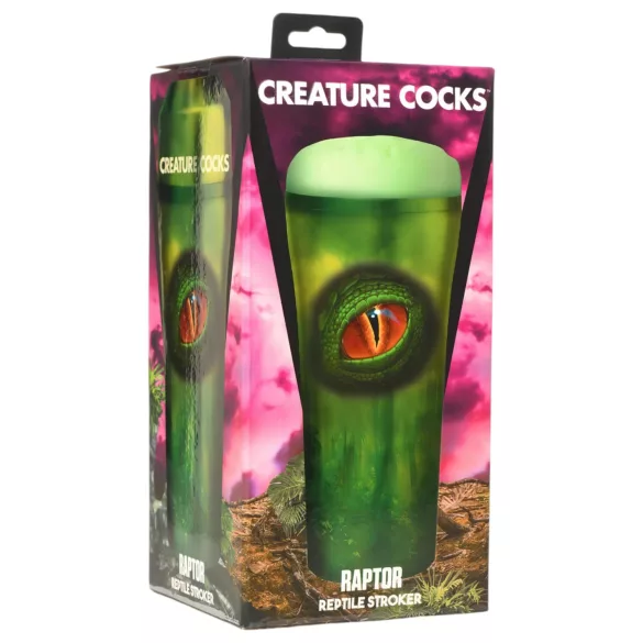 Creature Cocks Raptor - sztuczna pochwa haita w gadzi futerał (czarno-zielony)
