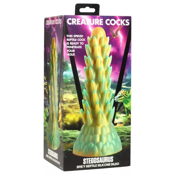 Creature Cocks - dildo realistyczny dinozaura - silikonowy - 20 cm - zielony