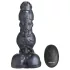XR Brands Cyborg cock - wibrator tłokowy z pilotem - srebrny