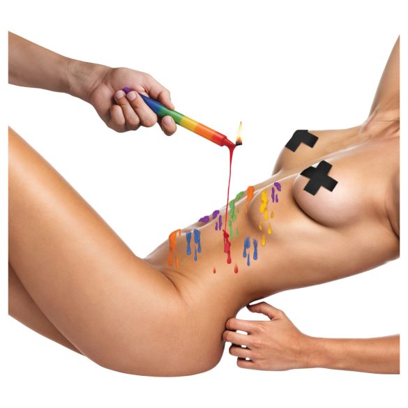 XR Brands - świeca do masażu BDSM - zestaw 3 sztuk - kolorowa