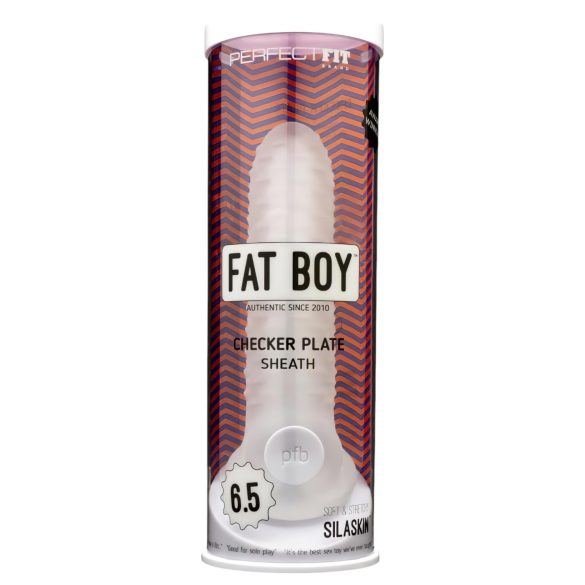 Fat Boy Checker Box - nakładka na penisa - 17 cm - biały