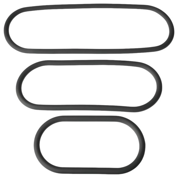 Perfect Fit Slim Wrap - zestaw cienkich pierścieni na penisa, czarny (3 szt.)