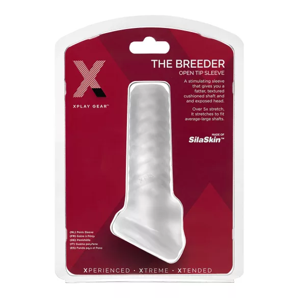 Perfect Fit Breeder - otwarta nakładka na penisa - biała
