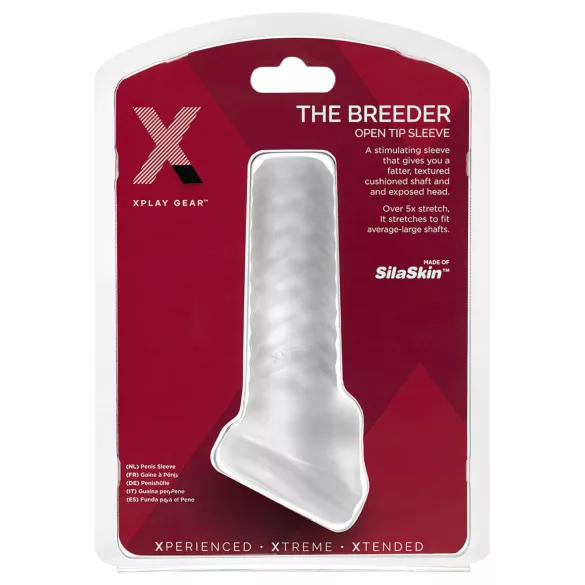Perfect Fit Breeder - otwarta nakładka na penisa - biała