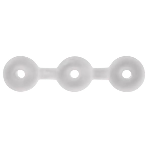 Perfect Fit Triple - zestaw trzech pierścieni na penisa - silikon biały