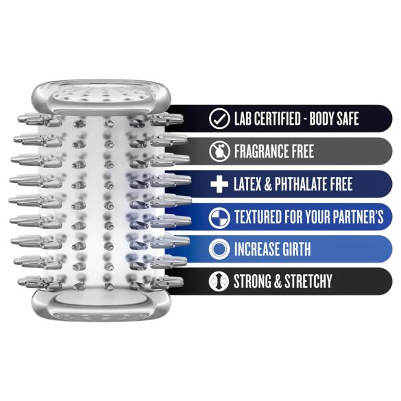 Stay Hard - nasadka na penisa z kolcami - przezroczysta